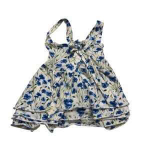 Bailey’s Blossom Baby Girl Dress Floral Blue White Straps Viscose 12-18M